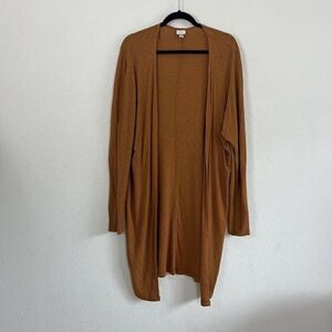 A New Day Women’s Ribbed Burnt Orange Long Open Cardigan Lightweight Medium